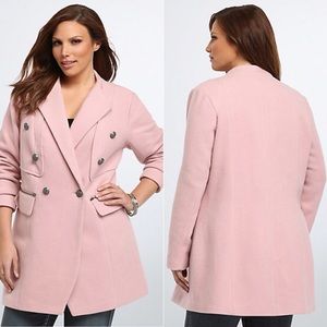 plus size pink wool coat